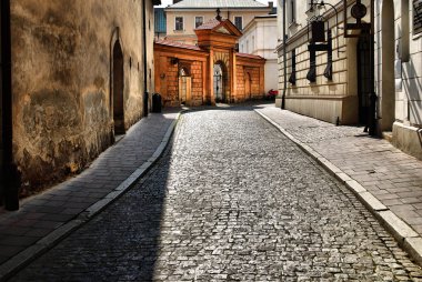 Krakow, Polonya eski sokak.