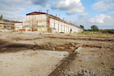 Abandoned Industrial Warehouse clipart