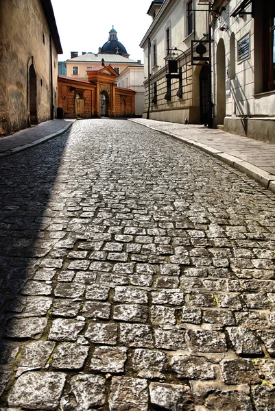 Oude straat in Krakau, Polen. — Stockfoto