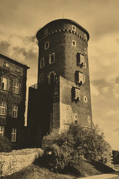 Foto de estilo antiguo del Castillo Real de Wawel — Foto de Stock