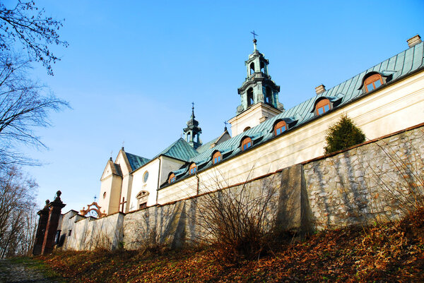 Monastery and church on the hill Karczowka in Kielce, Poland