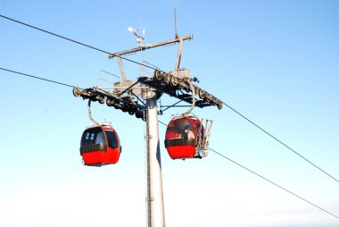 Red cable car clipart