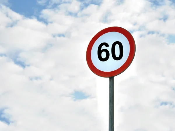 Oblast omezení rychlosti 60 km/h — Stock fotografie