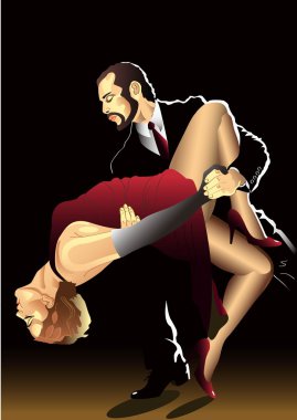 Dancing couple clipart