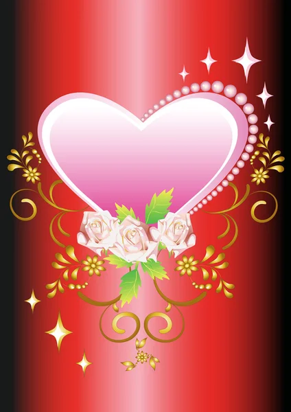 Fond floral coeur — Image vectorielle