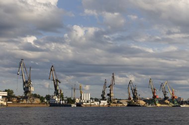 Cargo port in Cherepovets clipart