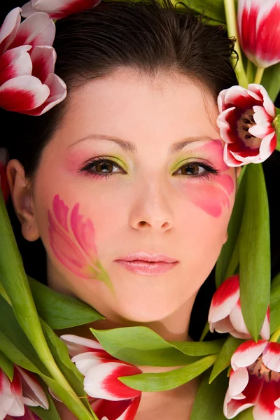 Closeup fotografie tváře ženy — Stock fotografie