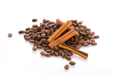 Coffee beans and cinnamon clipart