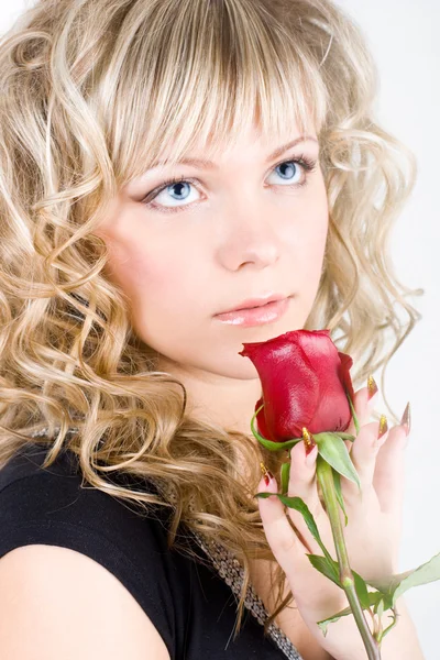Close-up of the young blond girl face — Stock Photo, Image