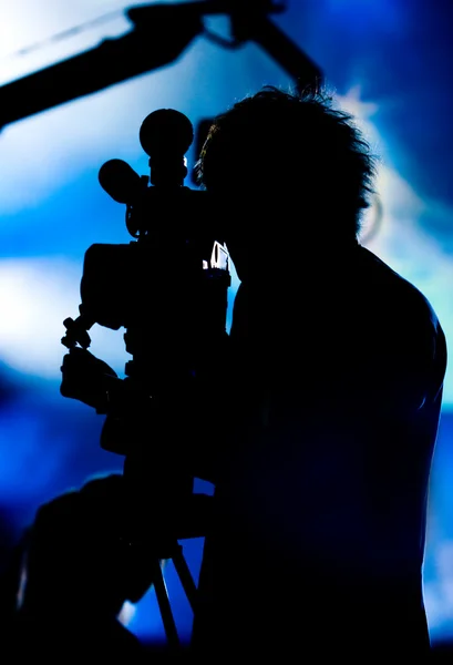 Cameraman silhouet — Stockfoto