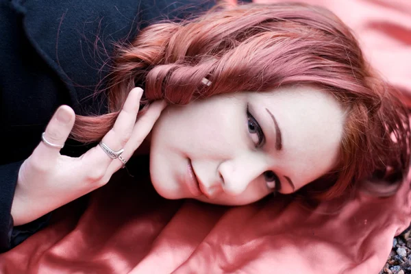 Kızıl saçlı kız closeup — Stok fotoğraf