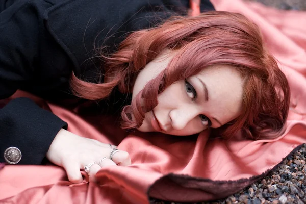Kızıl saçlı kız closeup — Stok fotoğraf