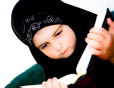 Young adorable Islamic girl clipart