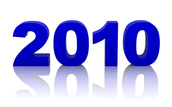 New year 2010 with clipping path — Stock Photo, Image