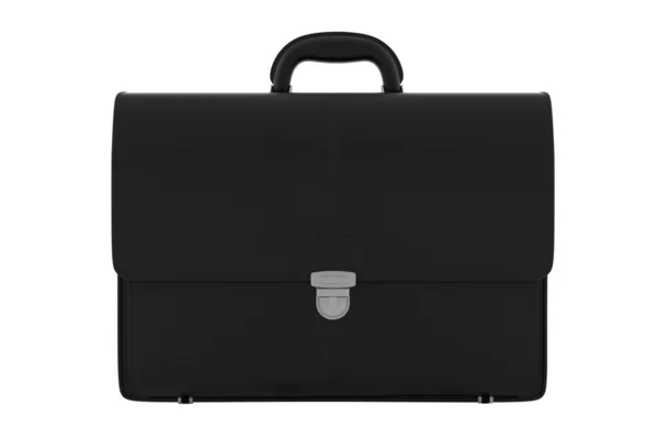 stock image Black leather briefcase isolated