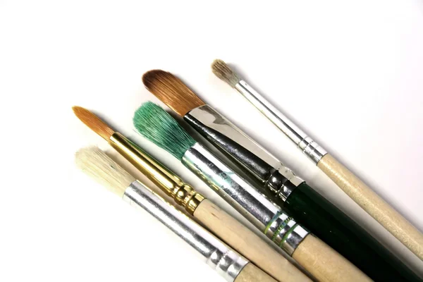 Five brushes isolated on white — Stock Photo, Image