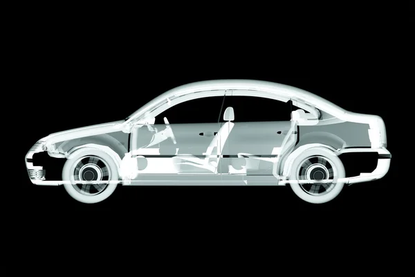3d car x-ray render — Stock Photo, Image