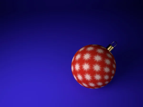 Weihnachtsdekorationskugel auf blau — Stockfoto