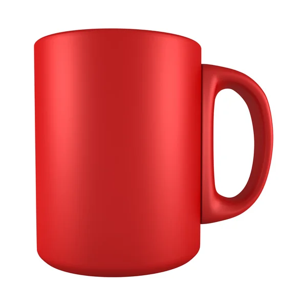Piros kerámia csésze elszigetelt fehér — Stock Fotó