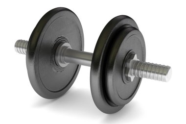 metal dumbbell üzerinde beyaz izole