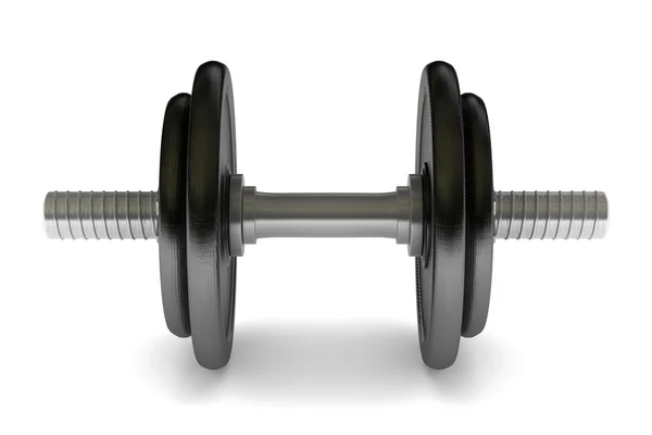 Metal dumbbell isolated on white — Stock Photo, Image