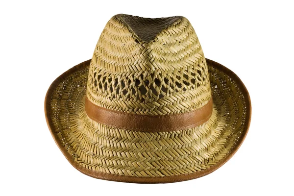 Соломенная шляпа на белом — стоковое фото