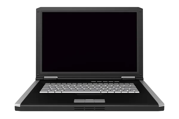 Schwarzer Laptop isoliert auf weißem — Stockfoto