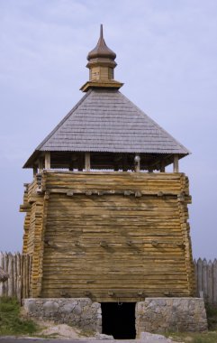 Old defensive wooden tower clipart