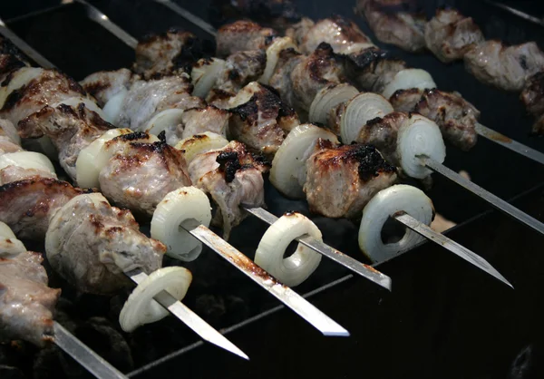 Shish kebab on a grill — Stock Photo, Image