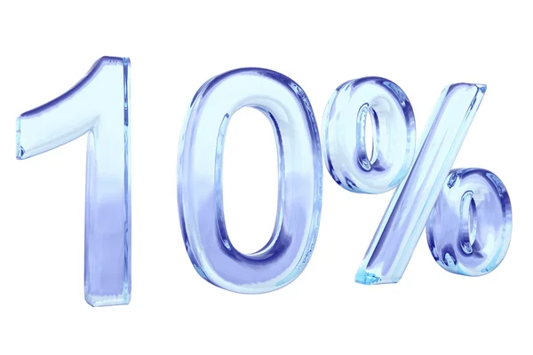 Kymmenen prosenttia sininen lasi merkki eristetty — kuvapankkivalokuva