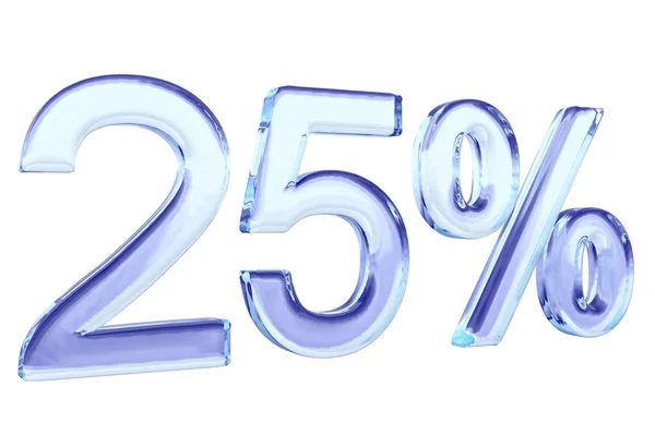 Twenty five percents blue glass sign — Stock Photo, Image