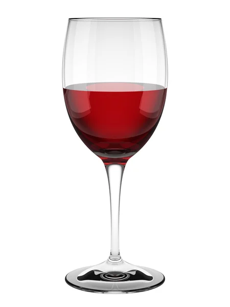 Czerwony kieliszek do wina izolowany na białym — Zdjęcie stockowe
