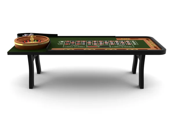 Ruletového stolu izolované na bílém — Stock fotografie