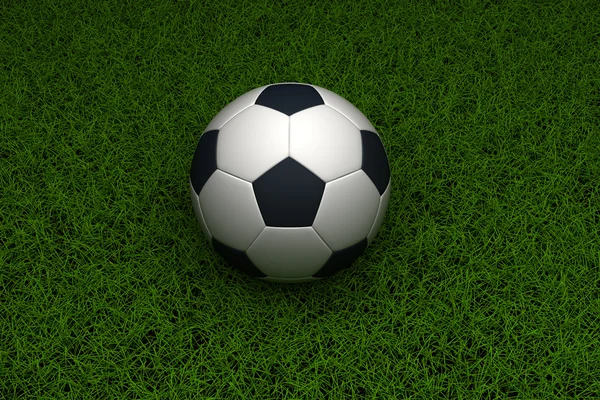 Soccer ball on grass background — Stock Photo, Image