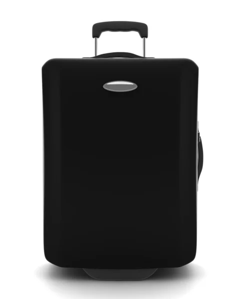 Μαύρη βαλίτσα που απομονώνονται σε λευκό — Φωτογραφία Αρχείου