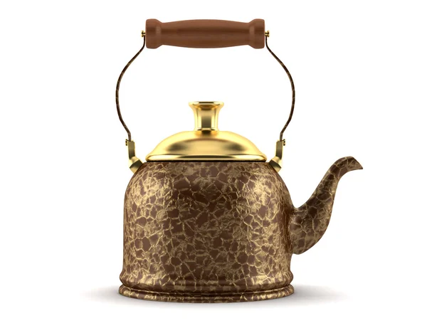 Ornate chinese teapot isolated on white — Stock Photo, Image