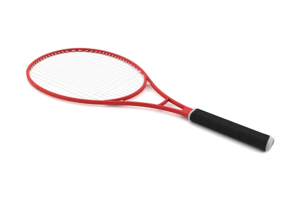 Raqueta de tenis roja aislada en blanco —  Fotos de Stock
