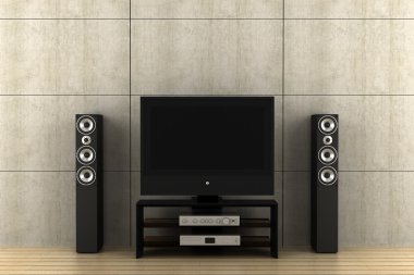 Modern tv with speakers clipart