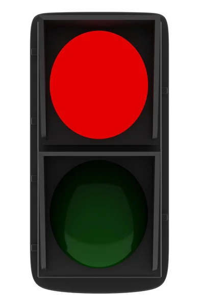 Red traffic light isolated on white — Stock Photo, Image