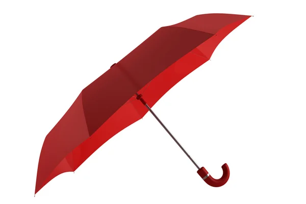 Parapluie rouge isolé sur blanc — Photo