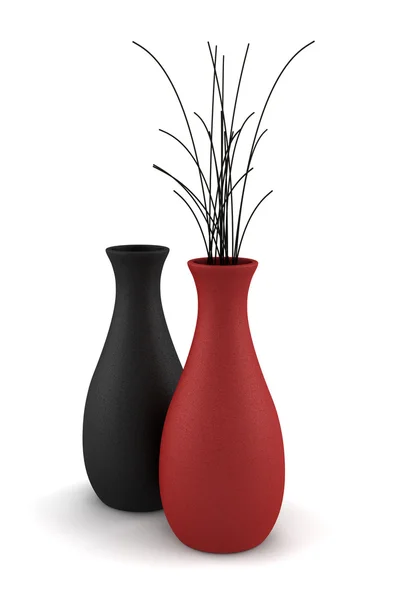Vázy s Suché dřevo izolovaných na bílém — Stock fotografie
