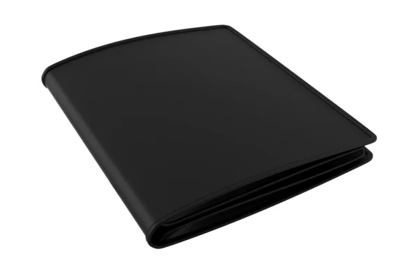 Czarny skórzany portfel izolowany na białym — Zdjęcie stockowe