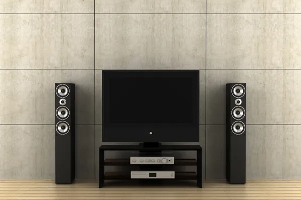 Moderne tv met luidsprekers — Stockfoto