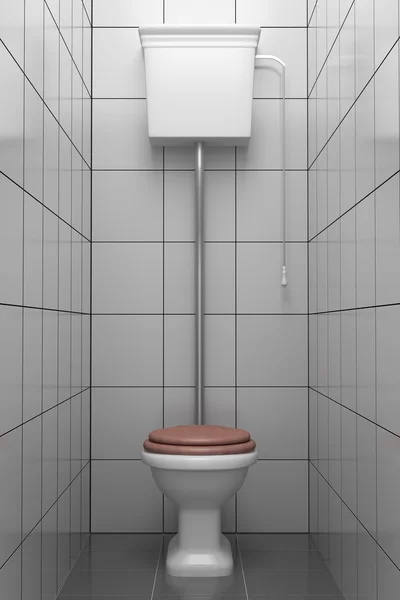 Retro stijl toilet met grijze tegels — Stockfoto