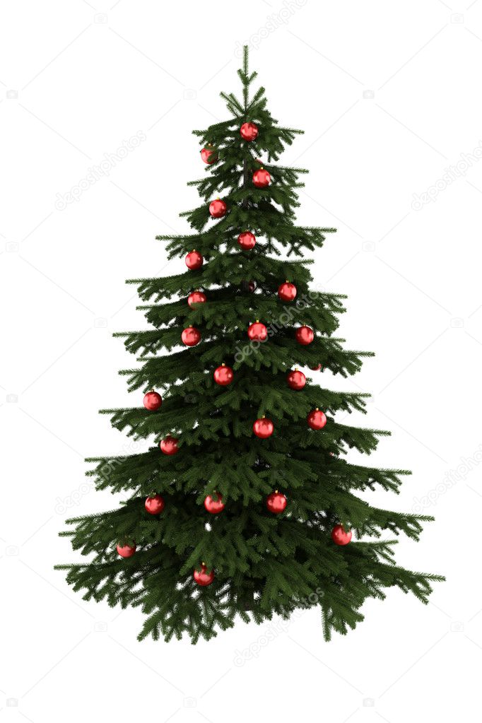 christmas tree with red balls