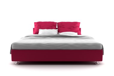 Red bed isolated on white background clipart