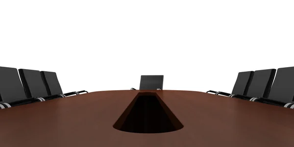 茶色の会議椅子とテーブル黒 — ストック写真