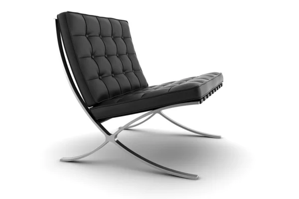 Черное кресло изолировано на белом — стоковое фото