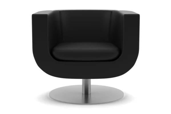 Black armchair isolated on white — Stock Photo, Image