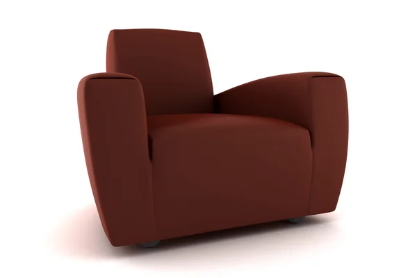 Brauner Sessel isoliert auf weiß — Stockfoto